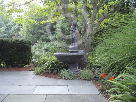 Secret Garden with Statue in Jamestown, Rhode Island